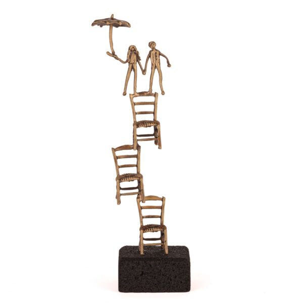 Bronze Figure in lava stone Trying to Fly