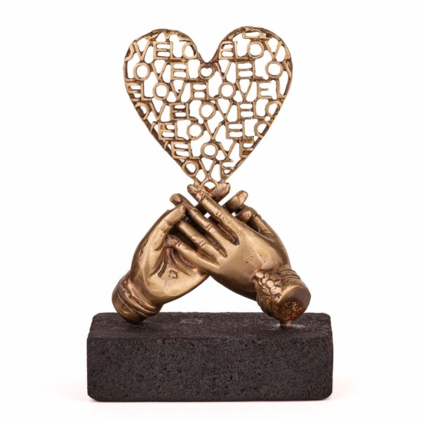 Bronze Figure Hands holding a Heart
