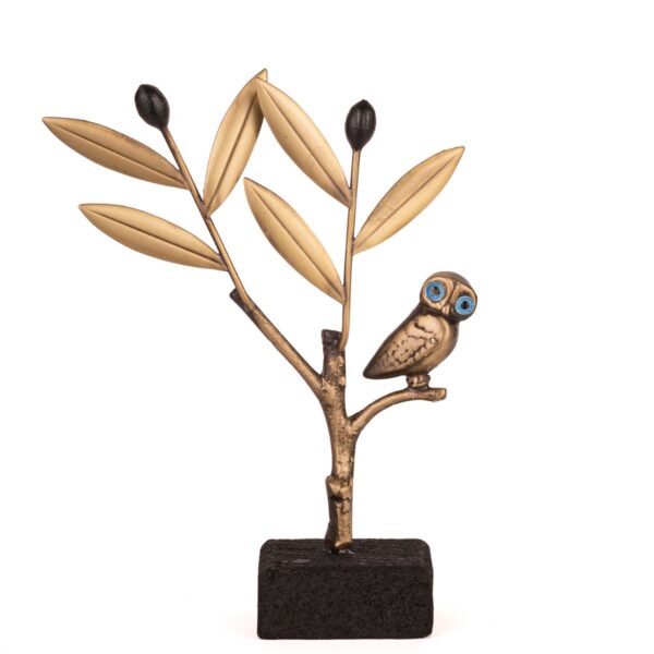 Bronze Figure Owl on an Olive tree