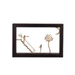 Bronze A couple and a song under the Moon - Wood art frame