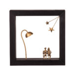 Bronze Couple in love - Wood art frame