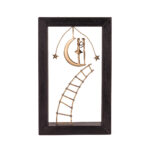 Πτήση για το Φεγγάρι - Μπρούτζινες φιγούρες σε ξύλινο πλαίσιο