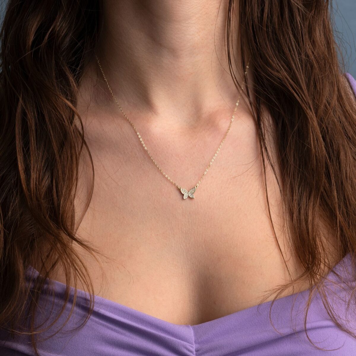 479 Butterfly Necklace - 14k Gold - Image 2