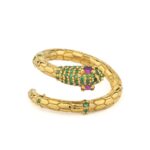 Serpent Ring with Zircon in 925 Silver and Gold Plated - Image 3