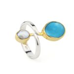 Aquamarine and Amethyst Ring in 925 Sterling Silver - Image 3
