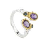 Amethyst and London Blue Topaz Ring in 925 Sterling Silver - Image 3