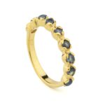 London Blue Topaz Ring in 925 Sterling Silver Gold Plated - Image 3