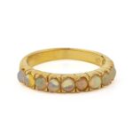 Minimal Opal Ring in 925 Sterling Silver Gold Plated