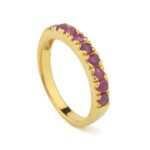 Minimal Ruby Ring in 925 Sterling Silver Gold Plated - Image 3