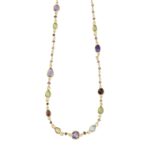 Multigemstone Necklace in 925 Sterling Silver Gold Plated