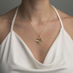 Fish-Shaped Necklace in Gold-Plated Silver with Zircons - Image 2