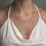 Cross Colorful Tourmaline Necklace in Gold Plated 925 Sterling Silver - Image 2