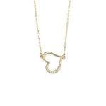 Heart Necklace with Zircon - 14k Gold