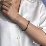 Μαύρο Βραχιόλι Καουτσούκ με Οβάλ Μάτι – Ασήμι 925 - Image 2