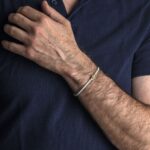 Λευκό Βραχιόλι Καουτσούκ με Οβάλ Επιχρυσωμένο Μάτι - Image 3