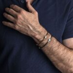 Βραχιόλι Μαύρο Καουτσούκ με Οβάλ Λευκό Μάτι – Ασήμι 925 - Image 3