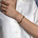 Βραχιόλι Καουτσούκ Καφέ με Σταυρό και Ματάκι – Ασήμι 925 Επιχρυσωμένο - Image 2