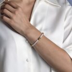 Λευκό Βραχιόλι Καουτσούκ με Μαύρο Μάτι – Ασήμι 925 Επιχρυσωμένο - Image 2