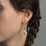 Κρεμαστά Σκουλαρίκια Απατίτη σε Επιχρυσωμένο 925 Ασήμι - Image 2