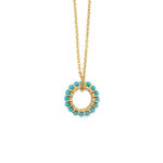 Sterling silver Turquoise Round Pendant Necklace