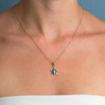 Turtle Opal Pendant with Zircons- 925 Sterling Silver - Image 5