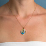 Spiral Wave Opal Pendant with Zircons- 925 Sterling Silver - Image 2