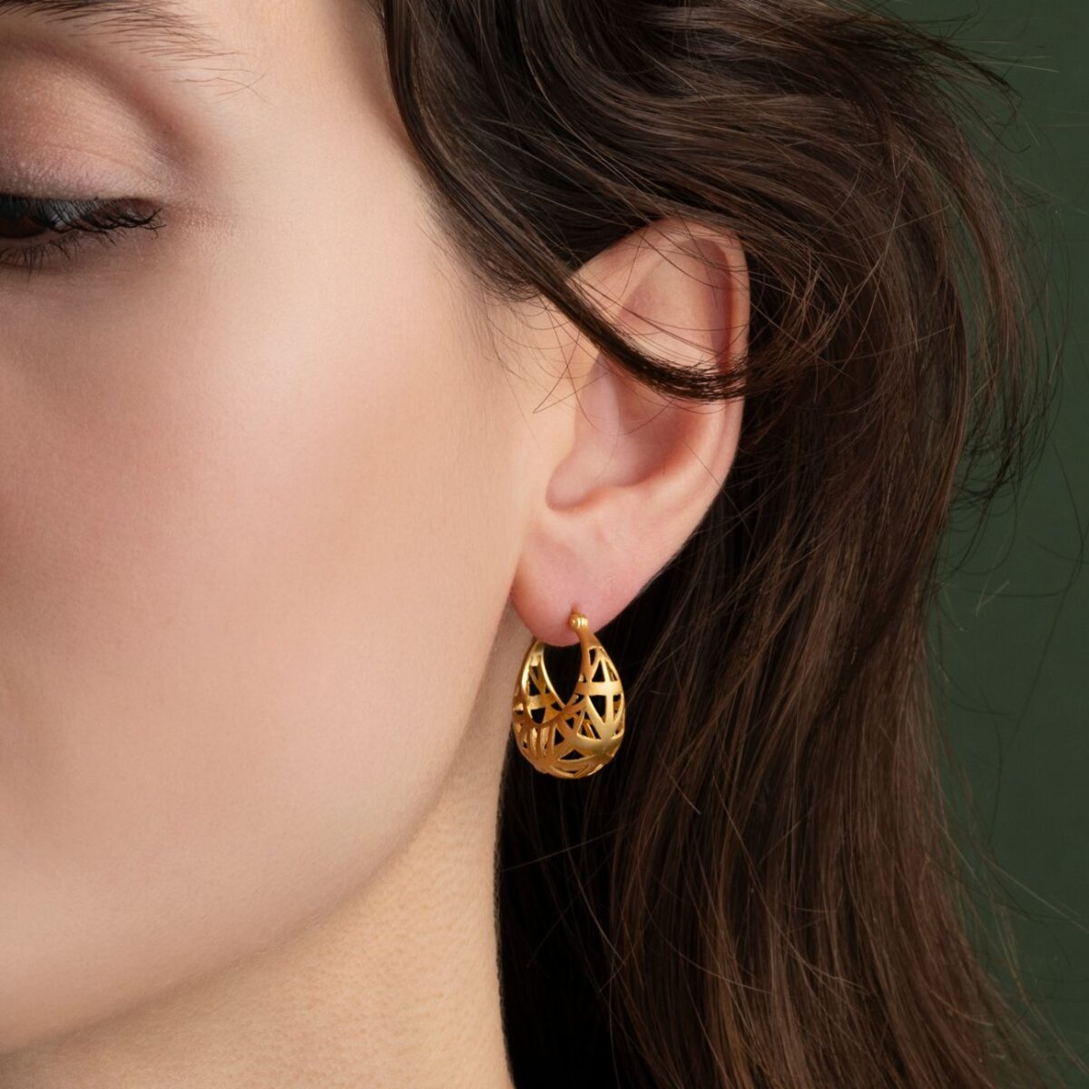 Alloy hoops with holes - 925 Sterling silver - Image 2