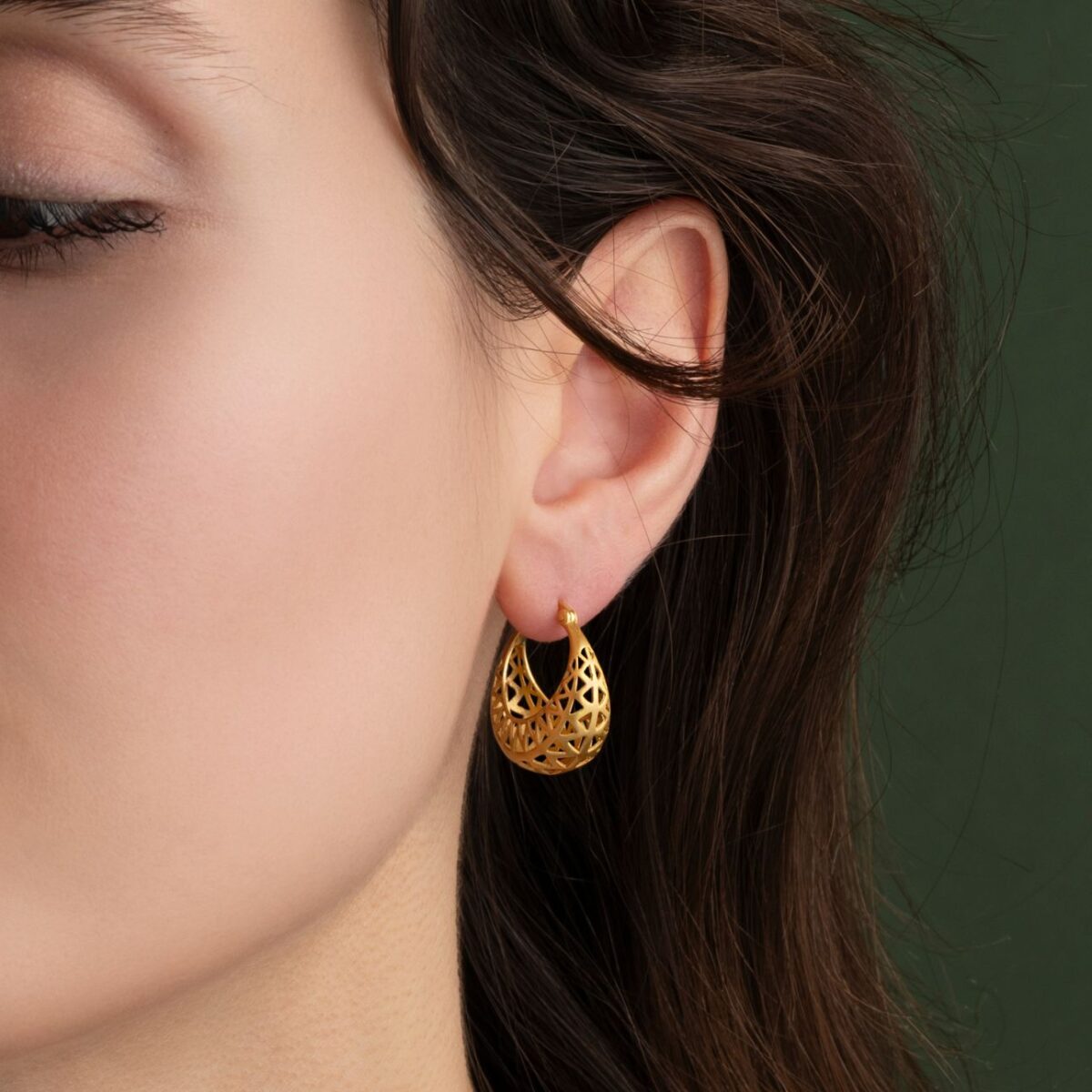 Alloy hoops earrings with sterling silver ear pins - Image 2