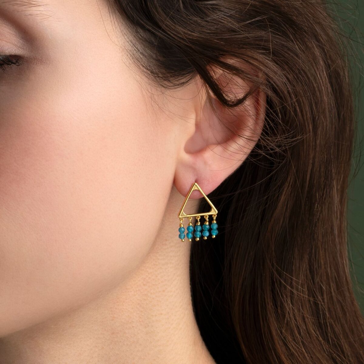 Sterling silver plated triangle earrings - Image 2