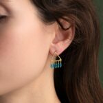 Sterling silver plated triangle earrings - Image 2