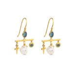 Sterling Silver Hook Earrings with Crystal Glass, Pearl and Summer Charms