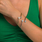 Circle Opal Cuff Bracelet - 925 Sterling Silver - Image 2