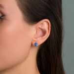 Opal Cross Stud Earrings– 925 Sterling Silver - Image 2