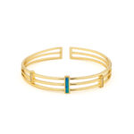 Triple Opal Cuff Bracelet - 925 Sterling Silver