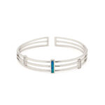 Triple Opal Cuff Bracelet - 925 Sterling Silver - Image 3