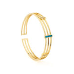 Triple Opal Cuff Bracelet - 925 Sterling Silver - Image 4