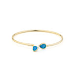 Tear Drop Opal Cuff Bracelet - 925 Sterling Silver