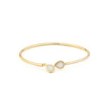 Tear Drop Opal Cuff Bracelet - 925 Sterling Silver - Image 3