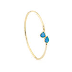 Tear Drop Opal Cuff Bracelet - 925 Sterling Silver - Image 4