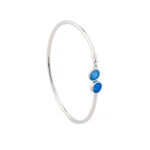 Circle Opal Cuff Bracelet - 925 Sterling Silver - Image 5