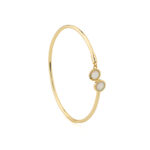 Circle Opal Cuff Bracelet - 925 Sterling Silver - Image 6