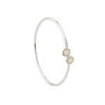 Circle Opal Cuff Bracelet - 925 Sterling Silver - Image 7