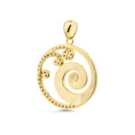 Spiral Wave Opal Pendant with Zircons- 925 Sterling Silver - Image 4