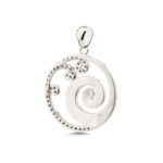 Spiral Wave Opal Pendant with Zircons- 925 Sterling Silver - Image 6