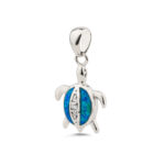 Turtle Opal Pendant with Zircons- 925 Sterling Silver - Image 3