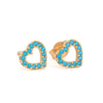 Σκουλαρίκια Turquoise Love από χρυσό 9Κ με Ζιργκόν