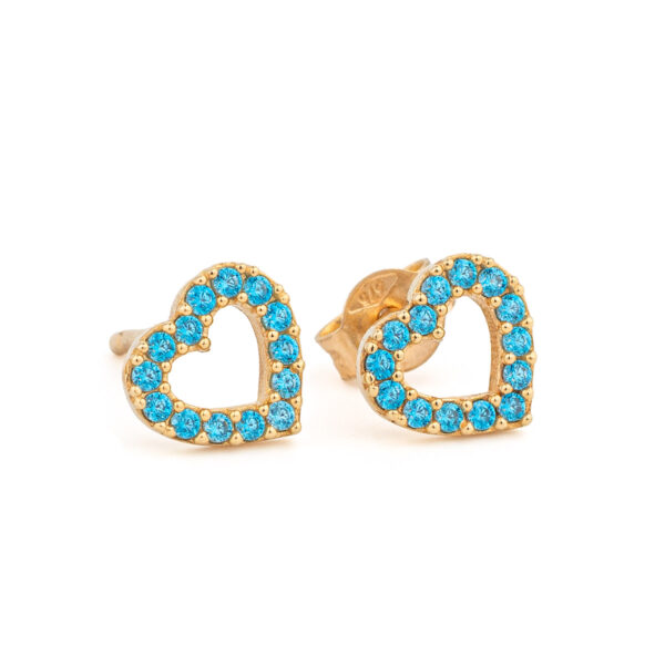 Σκουλαρίκια Turquoise Love από χρυσό 9Κ με Ζιργκόν