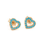 Σκουλαρίκια Turquoise Love από χρυσό 9Κ με Ζιργκόν - Image 3