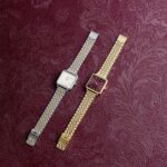 La Tétragone Ρολόι από Ατσάλι σε Απόχρωση Σκούρο Κεράσι με Χρυσό Χρώμα - Image 6