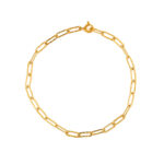 Paperclip Bracelet in 925 Sterling Silver Gold Plated